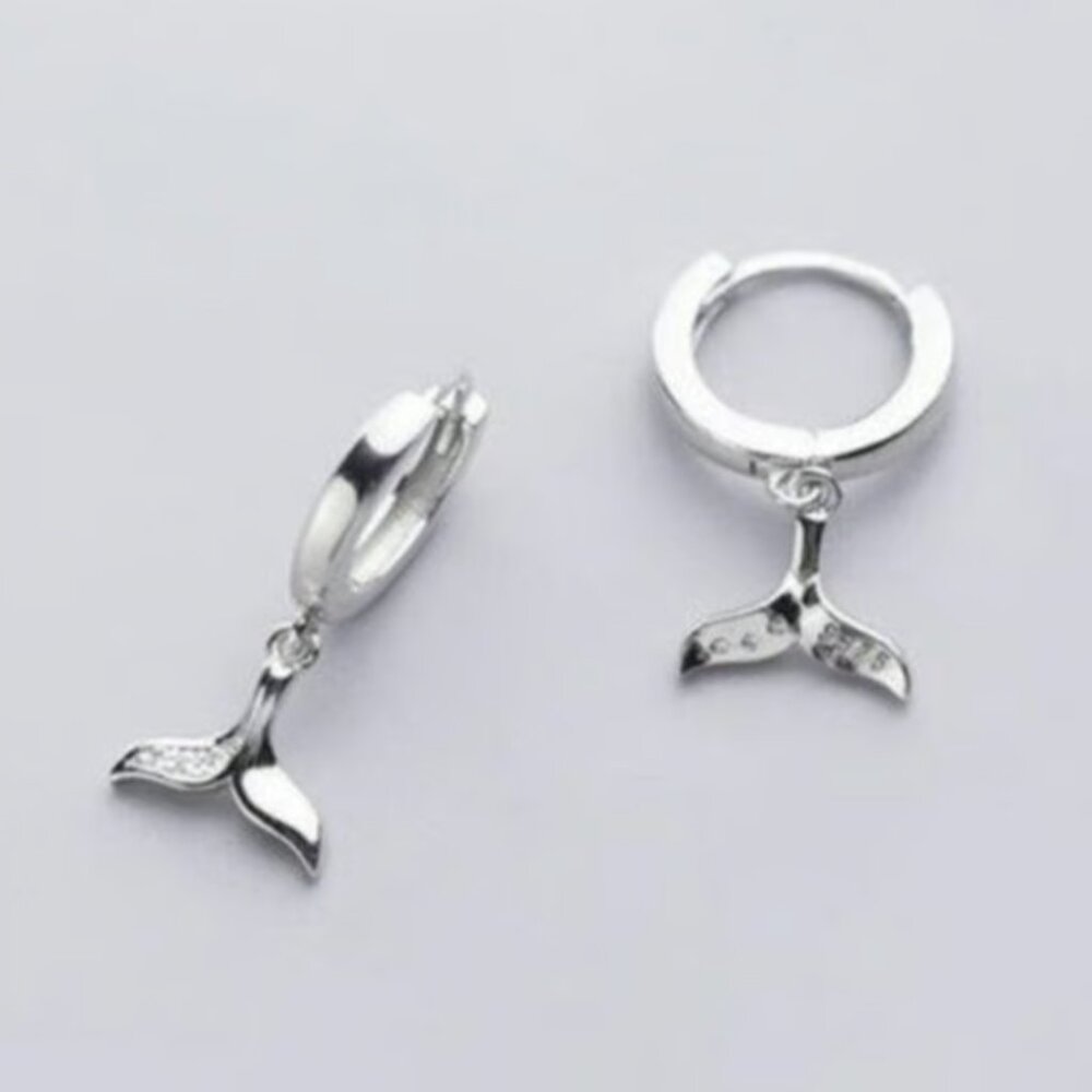 NEW 925 Silver Mermaid Tail Earrings